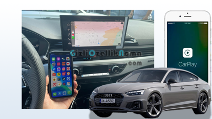 Audi A5 Kablosuz Apple CarPlay Yazılımı (Audi A5 B9 2019 ve Sonrası İçin) resmi