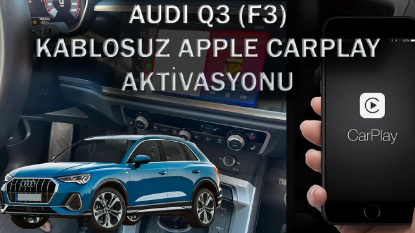 Audi Q3 (F3) 2019-2024 modellerinde kablosuz Apple CarPlay açma işlemi. Kabloya ihtiyaç duymadan Apple CarPlay'i aracınızda kullanabilirsiniz.