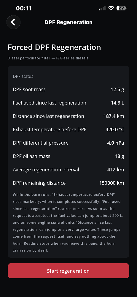 BMW DPF Live Data Reading Soot Mass and EGT