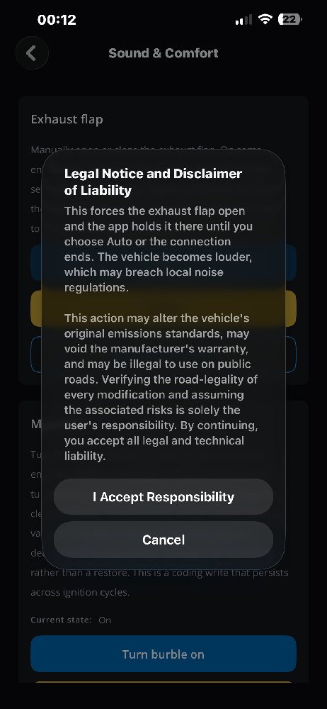 DiagBimmer Legal Notice for Exhaust Modification